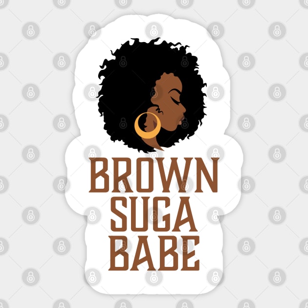 Brown Suga Babe, Black Woman, African American Sticker by UrbanLifeApparel